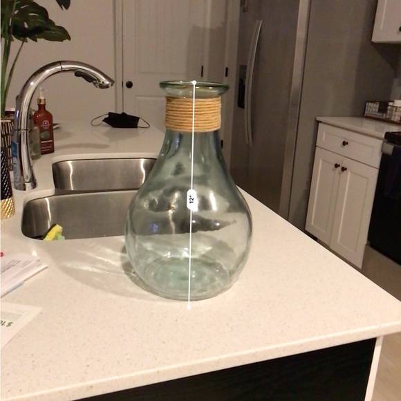 Clear teal vase - Picture 2 of 2